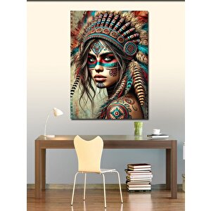 Kanvas Tablo Kızılderili Kadın Portresi 70x100 cm