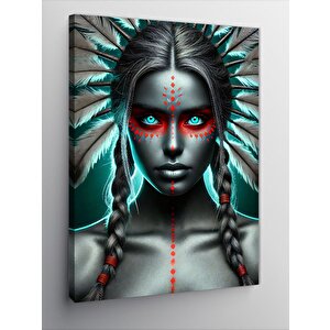 Kanvas Tablo Kızılderili Kadın Portresi 70x100 cm