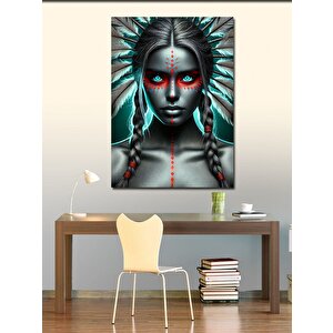 Kanvas Tablo Kızılderili Kadın Portresi 70x100 cm