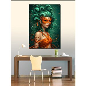 Kanvas Tablo Maskeli Kadın Portresi 50x70 cm