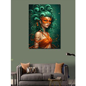 Kanvas Tablo Maskeli Kadın Portresi 50x70 cm