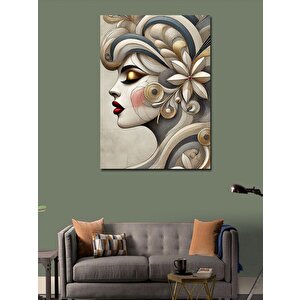 Kanvas Tablo Altın Renkli Kadın Profili 100x140 cm