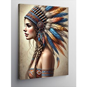 Kanvas Tablo Kızılderili Kadın 100x140 cm