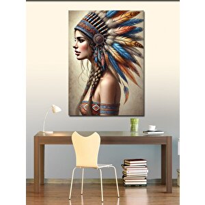 Kanvas Tablo Kızılderili Kadın 100x140 cm