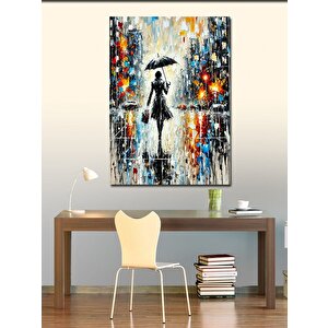Kanvas Tablo Yağmurda Şemsiye Kadın 50x70 cm