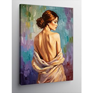 Kanvas Tablo Sırtı Dönük Kadın Figürü 70x100 cm
