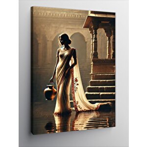 Kanvas Tablo Geleneksel Kıyafetli Kadın 70x100 cm