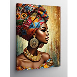 Kanvas Tablo Afrika Tarzı Kadın Portresi 70x100 cm