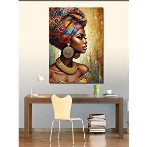 Kanvas Tablo Afrika Tarzı Kadın Portresi 70x100 cm
