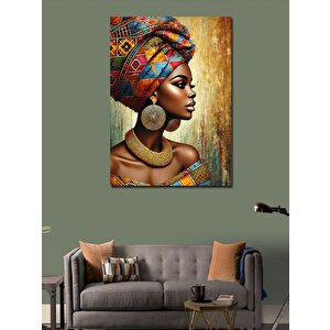 Kanvas Tablo Afrika Tarzı Kadın Portresi 70x100 cm