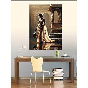 Kanvas Tablo Geleneksel Kıyafetli Kadın 100x140 cm