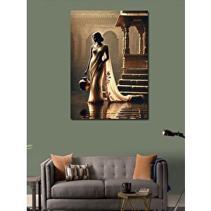 Kanvas Tablo Geleneksel Kıyafetli Kadın 100x140 cm