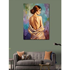 Kanvas Tablo Sırtı Dönük Kadın Figürü 50x70 cm
