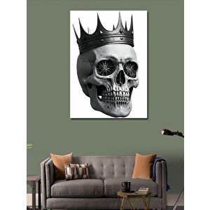 Kanvas Tablo Taçlı Kafatası Portresi 50x70 cm