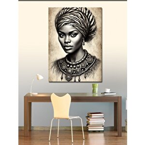 Kanvas Tablo Eşarplı Kadın Portresi 70x100 cm