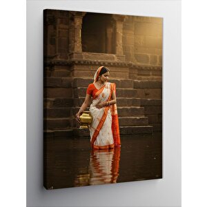 Kanvas Tablo Hint Kadını Ve Su Kovası 100x140 cm
