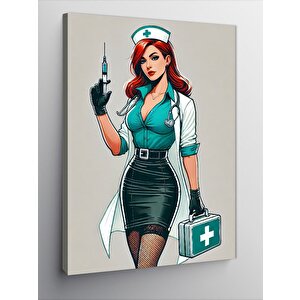 Kanvas Tablo Çizgi Roman Hemşire 100x140 cm