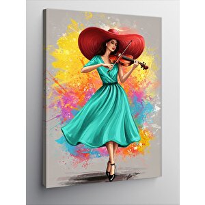 Kanvas Tablo Keman Çalan Kadın 70x100 cm