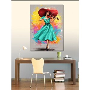 Kanvas Tablo Keman Çalan Kadın 70x100 cm