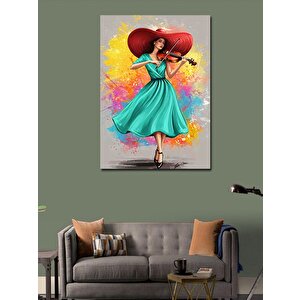 Kanvas Tablo Keman Çalan Kadın 70x100 cm