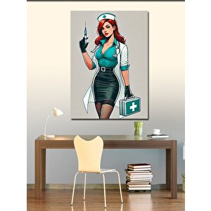 Kanvas Tablo Çizgi Roman Hemşire 70x100 cm