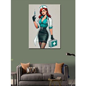 Kanvas Tablo Çizgi Roman Hemşire 70x100 cm