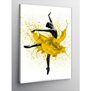 Kanvas Tablo Sarı Tütü İle Dans Eden Kadın 70x100 cm
