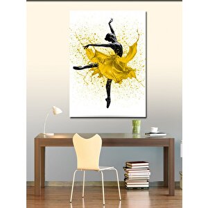 Kanvas Tablo Sarı Tütü İle Dans Eden Kadın 70x100 cm