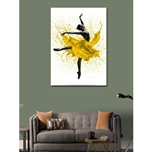 Kanvas Tablo Sarı Tütü İle Dans Eden Kadın 70x100 cm