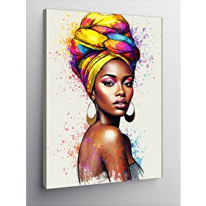 Kanvas Tablo Renkli Etnik Kadın Portresi 70x100 cm