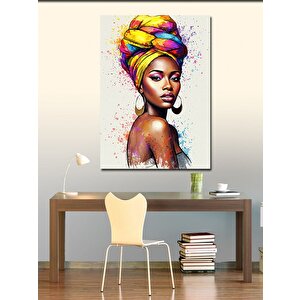 Kanvas Tablo Renkli Etnik Kadın Portresi 70x100 cm