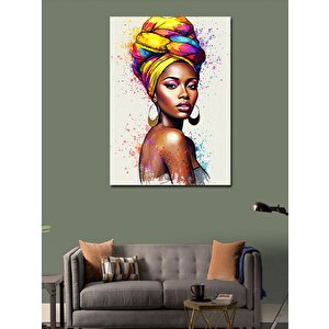 Kanvas Tablo Renkli Etnik Kadın Portresi 70x100 cm