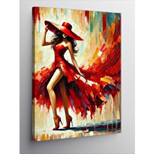 Kanvas Tablo Kırmızı Elbiseli Dansçı 100x140 cm