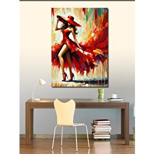 Kanvas Tablo Kırmızı Elbiseli Dansçı 100x140 cm
