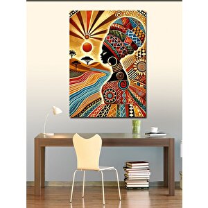Kanvas Tablo Afrika Desenli Kadın Portresi 70x100 cm
