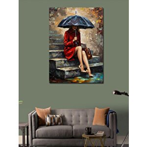 Kanvas Tablo Şemsiye Altında Kadın 70x100 cm
