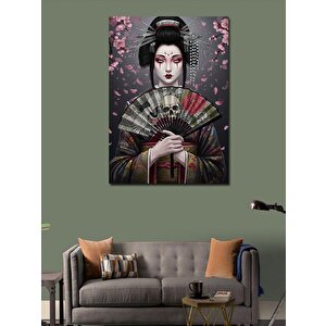 Kanvas Tablo Geleneksel Japon Geisha Kadın 100x140 cm