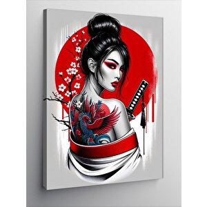 Kanvas Tablo Japon Kadın Ve Kılıç 70x100 cm