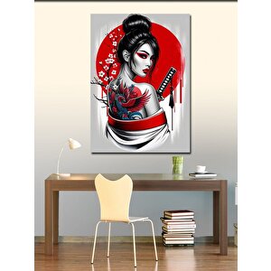Kanvas Tablo Japon Kadın Ve Kılıç 70x100 cm