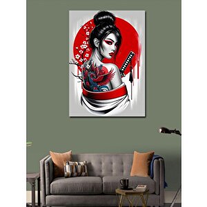 Kanvas Tablo Japon Kadın Ve Kılıç 70x100 cm