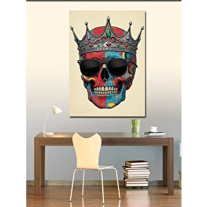 Kanvas Tablo Taçlı Kafatası 70x100 cm