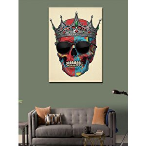 Kanvas Tablo Taçlı Kafatası 70x100 cm