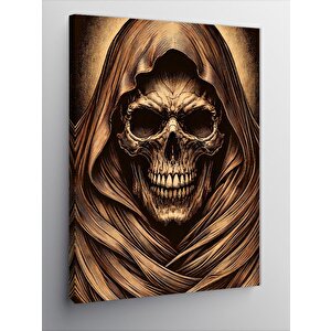 Kanvas Tablo Kapüşonlu Mumya Kafatası Çizimi 50x70 cm