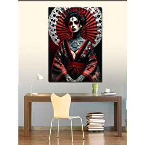 Kanvas Tablo Japon Kadın Ve Yelpaze 50x70 cm