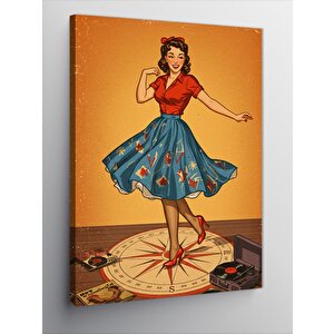 Kanvas Tablo Retro Dansçı 100x140 cm