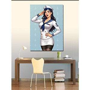 Kanvas Tablo Denizci Kadın İllüstrasyonu 70x100 cm