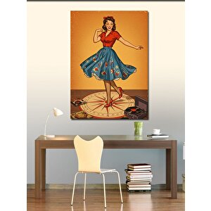 Kanvas Tablo Retro Dansçı 50x70 cm