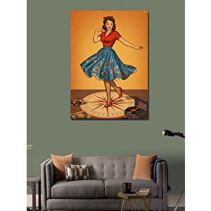 Kanvas Tablo Retro Dansçı 50x70 cm