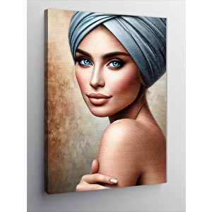 Kanvas Tablo Güzel Kadın Portresi Ve Yumuşak Tonlar 100x140 cm