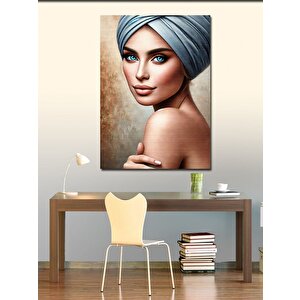 Kanvas Tablo Güzel Kadın Portresi Ve Yumuşak Tonlar 100x140 cm